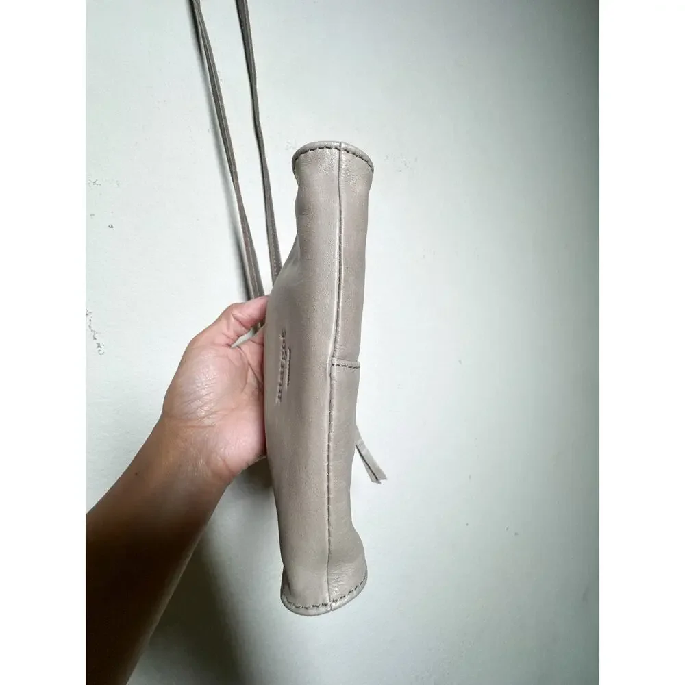 Margot New York Aiden Wallet on a String Taupe Leather Crossbody